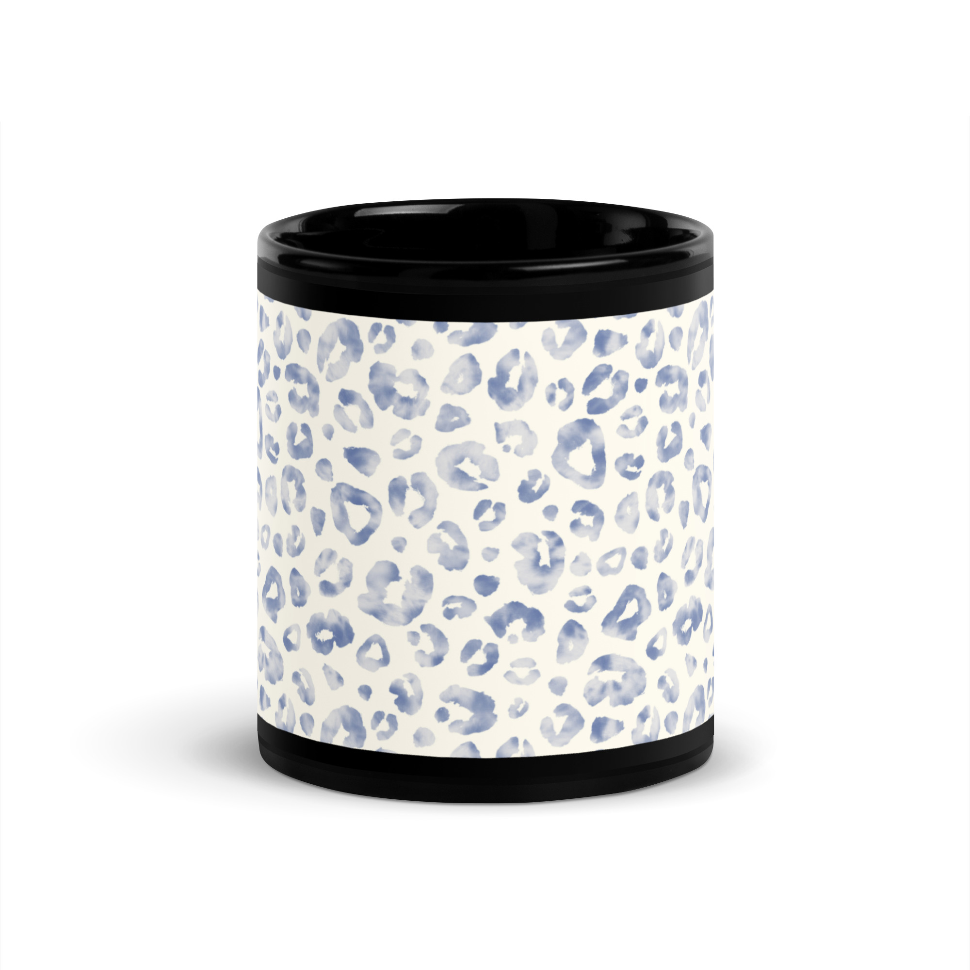 Taza negra brillante Leopardo índigo - Image 2