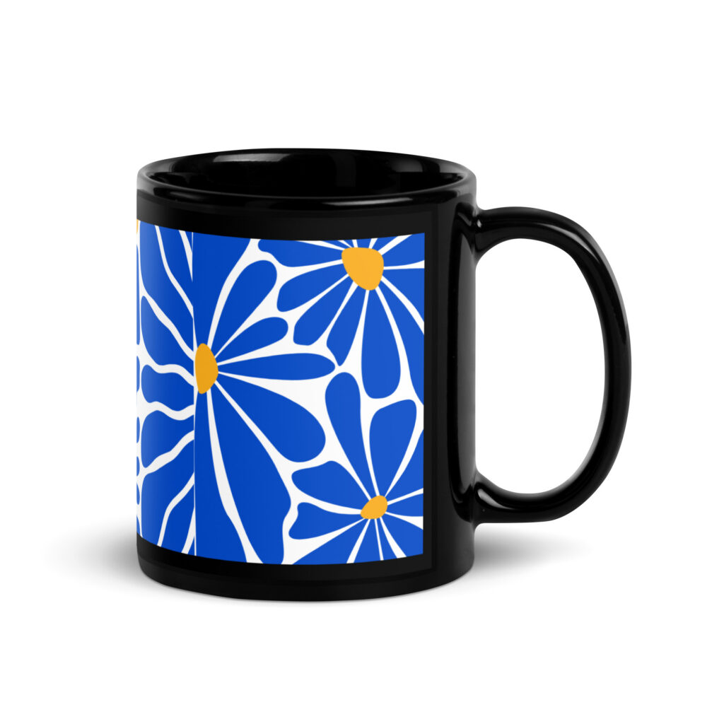 Taza negra brillante Sol Cobalto