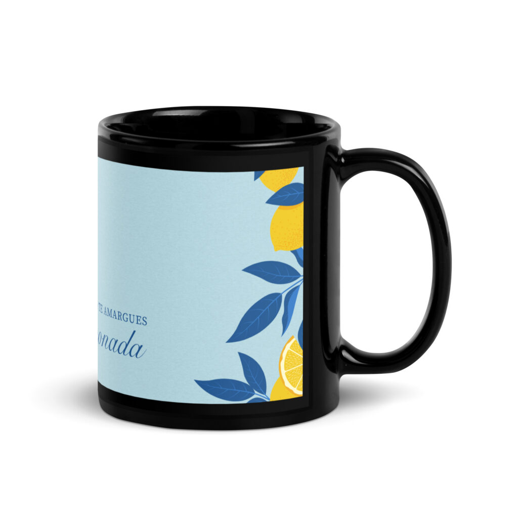 Taza negra brillante Limón Amargo