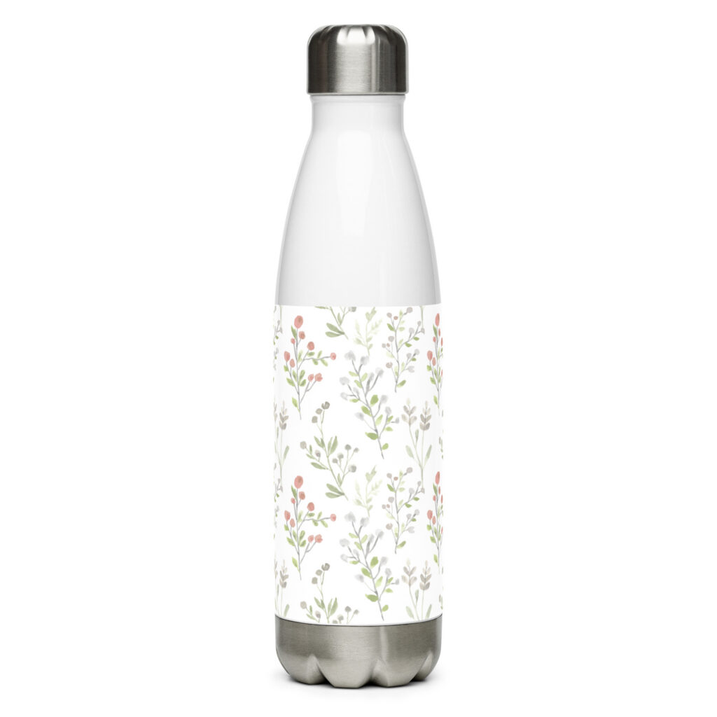 Botella de agua de acero inoxidable Botánico Vintage