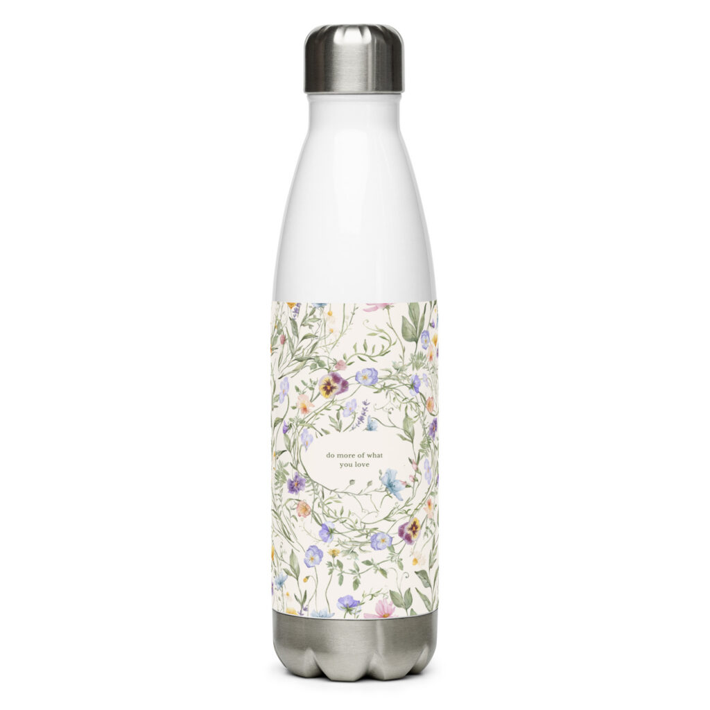 Botella de agua de acero inoxidable Vintage Bloom
