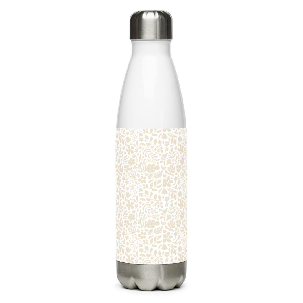 Botella de agua de acero inoxidable Flora Nude