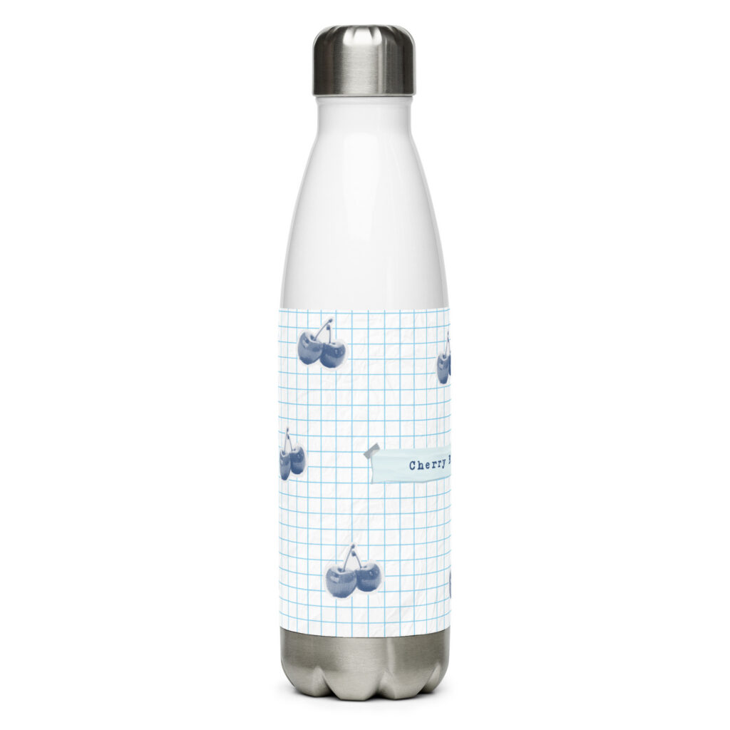 Botella de agua de acero inoxidable Cherry Blue