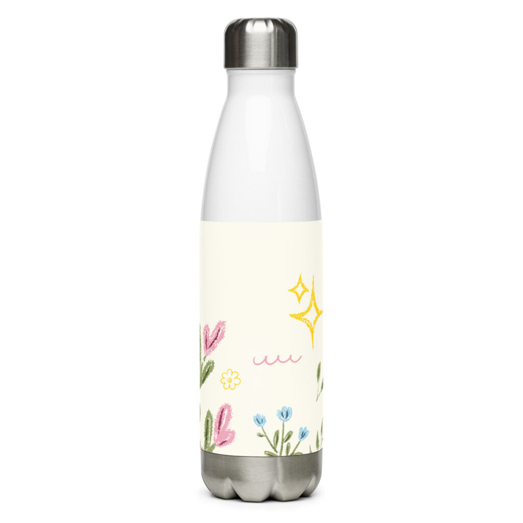 Botella de agua de acero inoxidable Jardín de Crayón