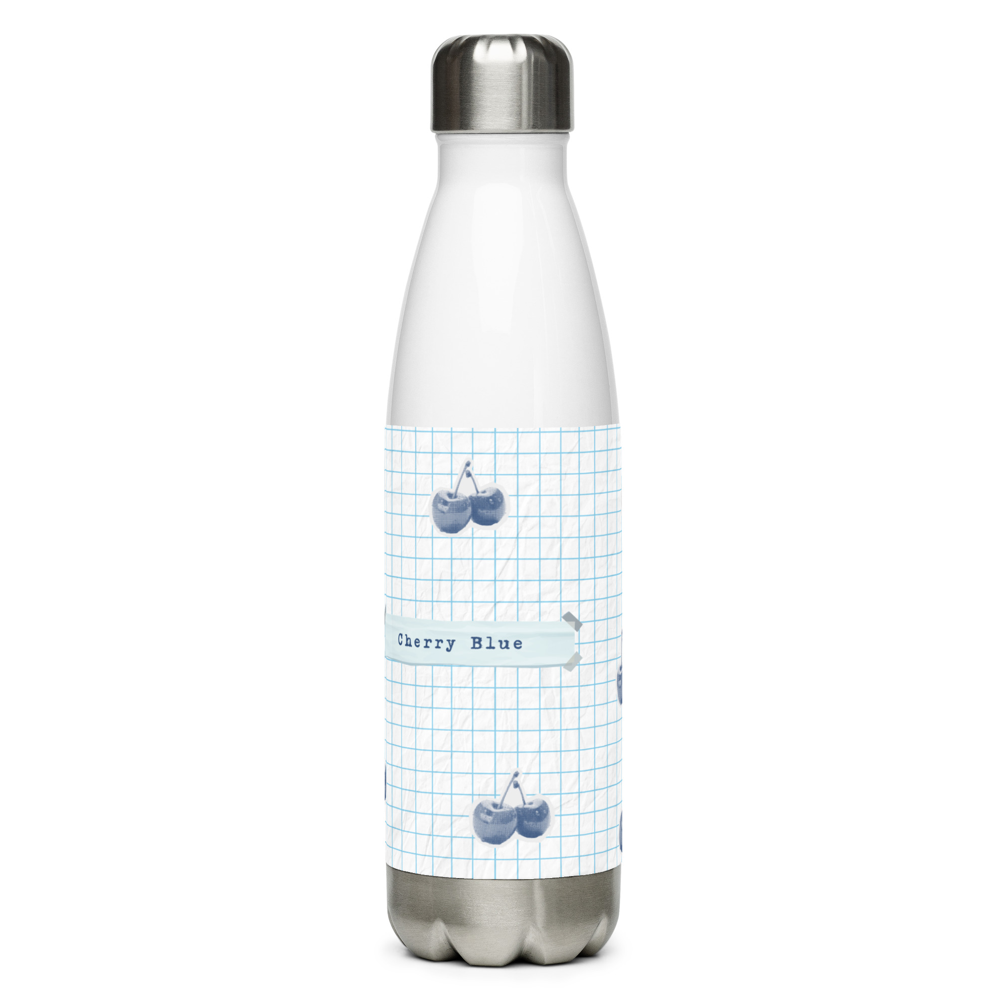 Botella de agua de acero inoxidable Cherry Blue - Image 3
