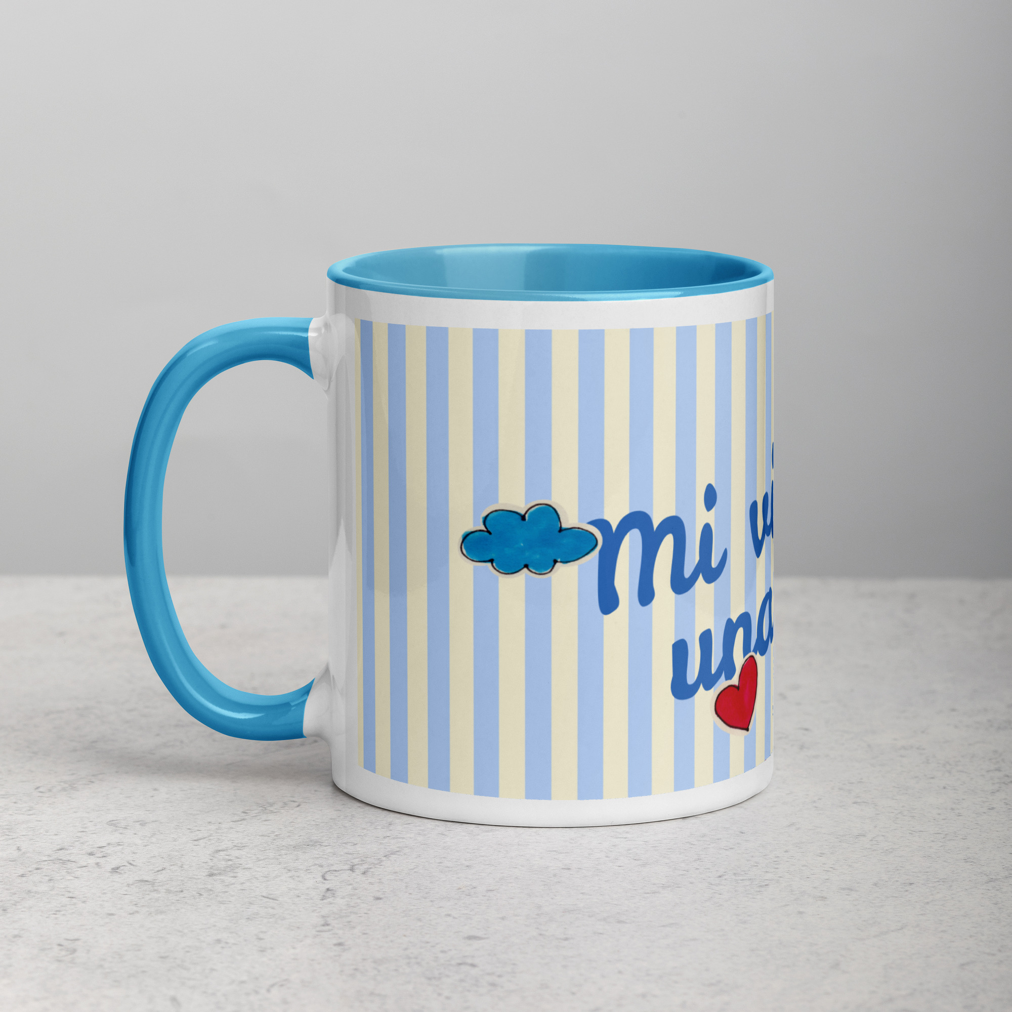 Taza color interior Vida en Rayas