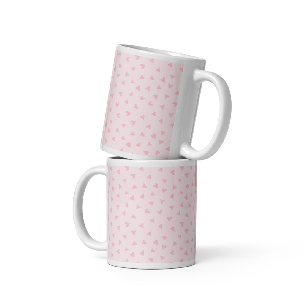 Taza blanca brillante Dulce Corazón