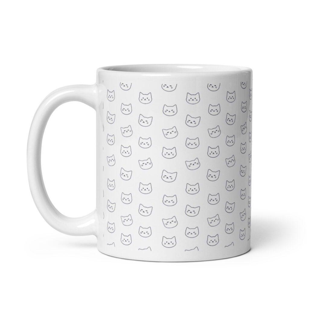 Taza blanca brillante Mini Gatitos