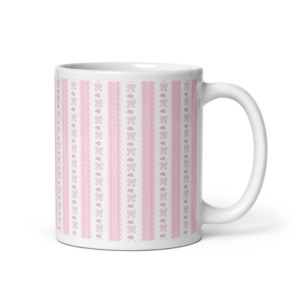 Taza blanca brillante Rosé Ballet